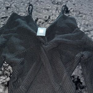 Fashion Nova Black V-Neck Sweater